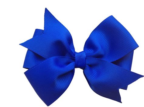 4 inch blue hair bow blue bow royal blue bow by BrownEyedBowtique