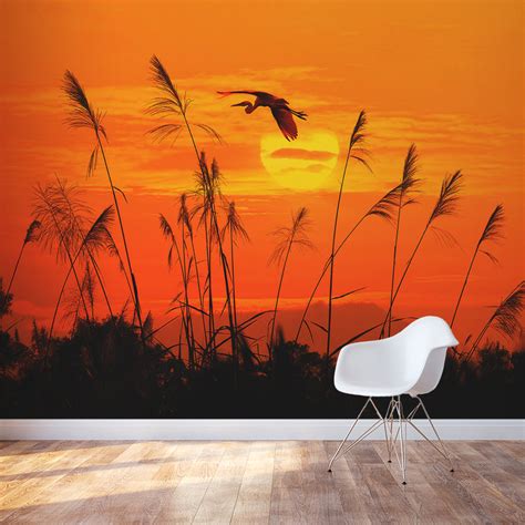 Sunset Wall Mural | Peel and Stick Wall Covering | Wallums