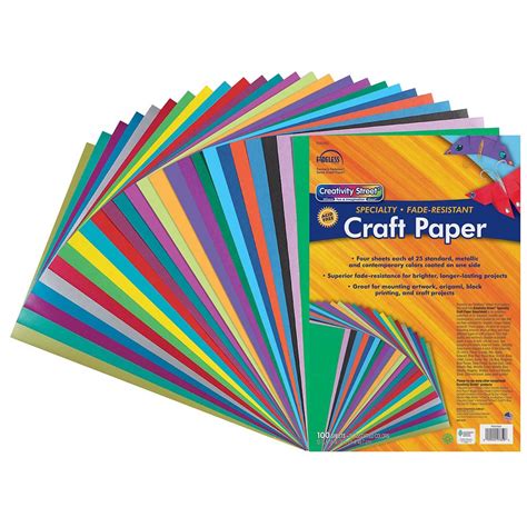 Creativity Street Specialty Craft Paper Assortment, 25 Assorted Colors ...