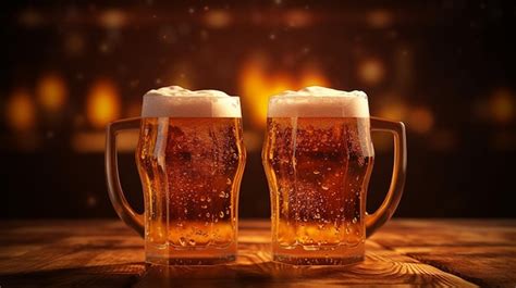 Premium Photo | Draught beer in glasses Generative AI