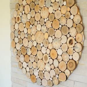 Tree Slices Wall Art, Round Wall Hanging Decoration, Wooden Wall Art ...