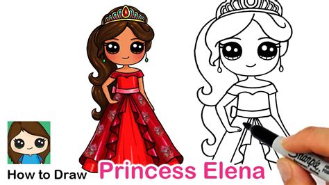 How to Draw Princess Elena of Avalor | Disney - YouTube