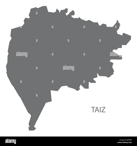 Taiz Yemen governorate map grey illustration silhouette shape Stock ...