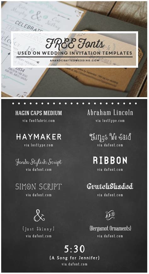 FREE Fonts to use on Rustic or Vintage Inspired Wedding Invitations ...