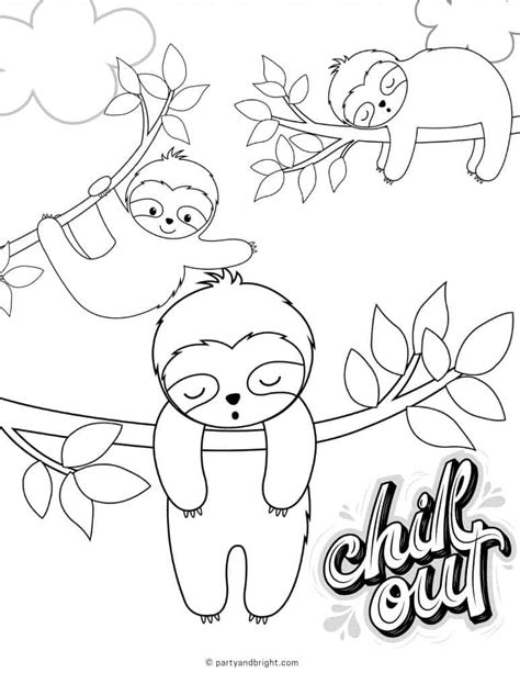 13 Cute Sloth Coloring Pages & Printable Activities – The Organized Mom