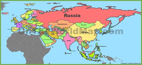 Political map of Eurasia - Ontheworldmap.com