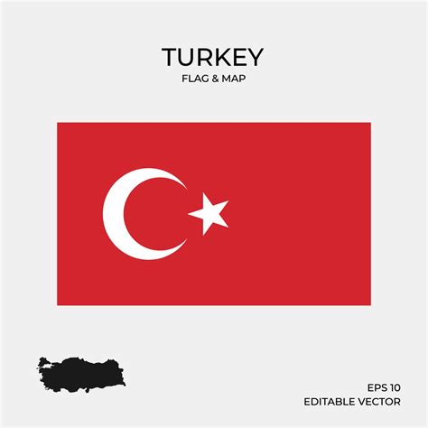 Turkey flag and map 2046145 Vector Art at Vecteezy