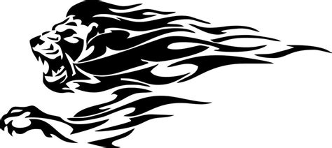 lion flaming animal decal – North 49 Decals