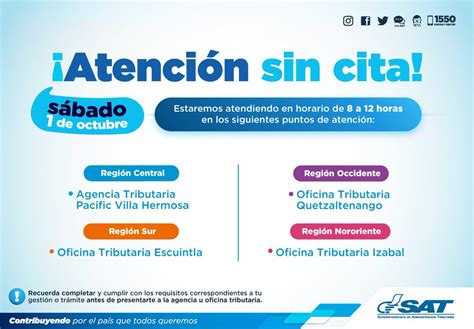 SAT Guatemala on Twitter: "¡Atención sin cita! Conoce cuáles gestiones ...