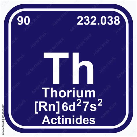 Thorium Periodic Table of the Elements Vector illustration eps 10 Stock ...