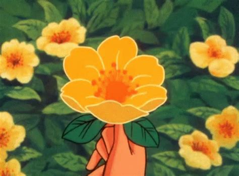 Anime Flower GIF - Anime Flower Yellow Flower - Discover & Share GIFs