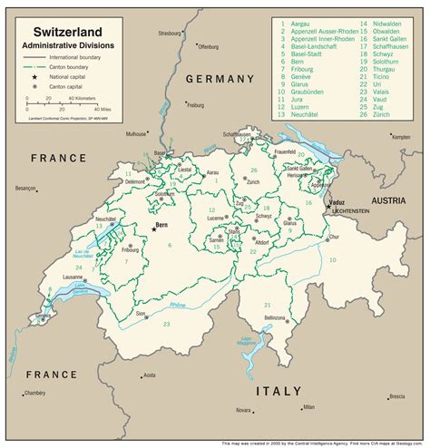 Switzerland Map Europe