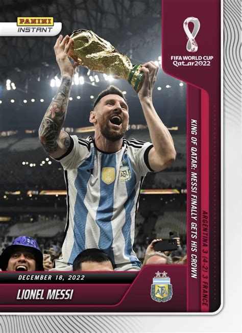 World Cup Champion Lionel Messi Panini 2022 Fifa World Cup sticker www ...