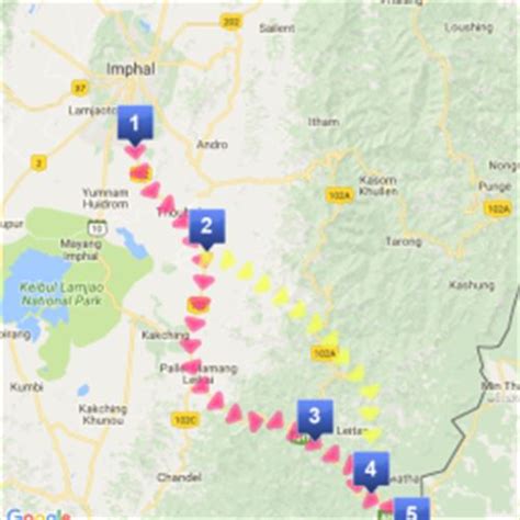 Imphal to Moreh : Scribble Maps