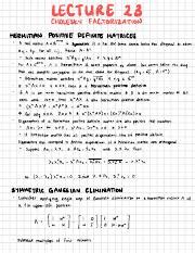 Lecture 23 - Cholesky Factorization.pdf - LECTURE 23 FACTORIZATION ...