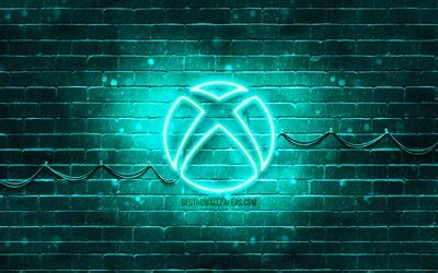 Download wallpapers Xbox turquoise logo, 4k, turquoise brickwall, Xbox ...