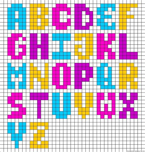 Pin by rgladys on lettrage | Perler bead templates, Cross stitch fonts ...