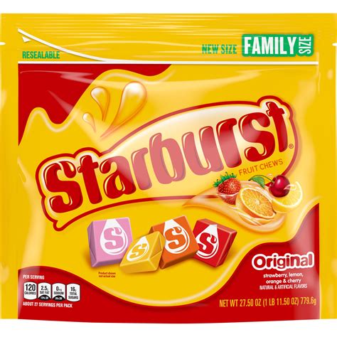 STARBURST Original Fruit Chews Candy, 27.5-Ounce Family Size Resealable ...