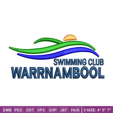 Swimming club logo embroidery design, Swimming club logo emb - Inspire ...