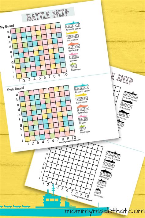 Printable Battleship Game (Free Printable Game Boards)