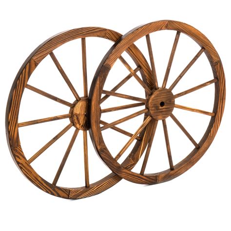 BCP 30in Decorative Old Western Wooden Garden Wagon Wheels w/ Steel ...