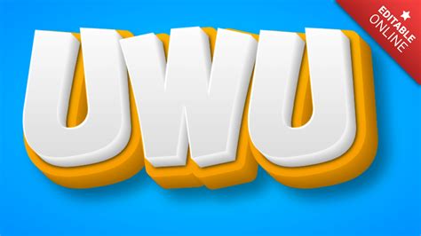 UwU | Yellow White 3D | Text Effect Generator