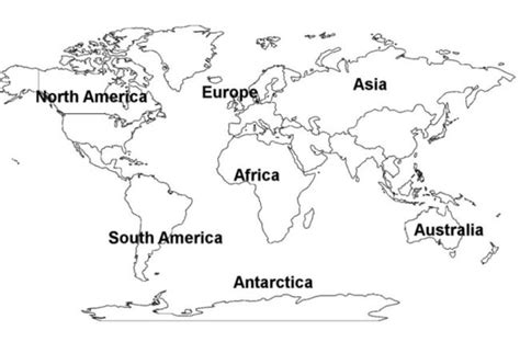 World Continents Map Free Printout Picture | Free Images at Clker.com ...