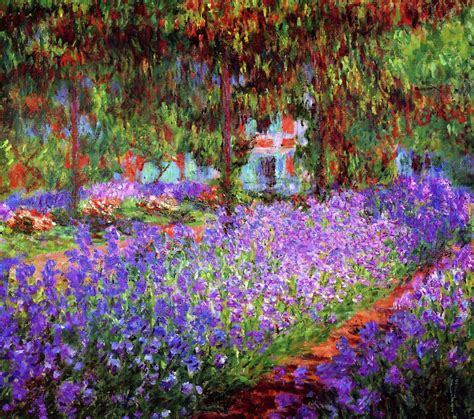 Irises In Monet's Garden At Giverny Painting by Claude Monet