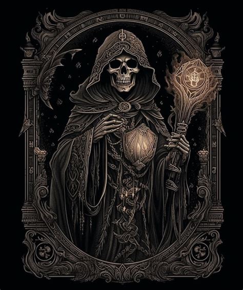 Premium AI Image | The dark grim reaper art print