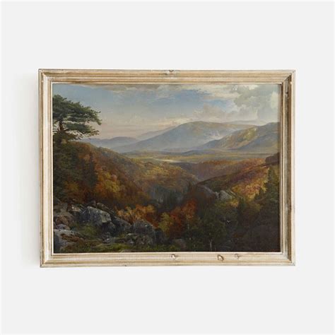 Valley Landscape Painting Print Mountain and Trees Autumn - Etsy