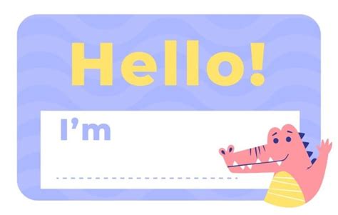 Free Child-like Hello My Name Is label template