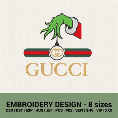 Gucci color logo machine embroidery design files | instant download