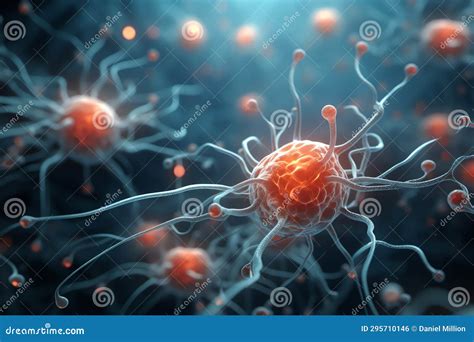 Brain Cells Microscopic View Background Stock Illustration ...