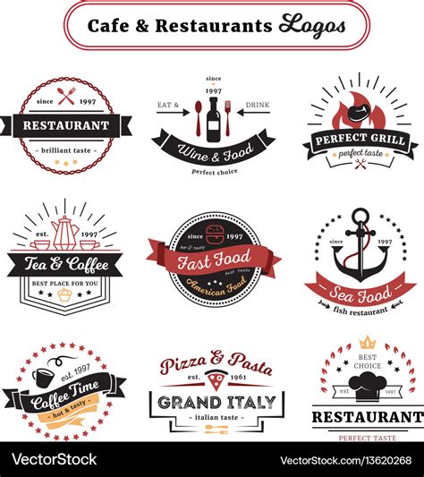 Cafe and restaurant logos vintage design Vector Image