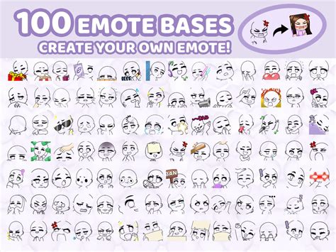 Twitch Emote Template, DIY Emote Base Pack for Discord Twitch Youtube ...