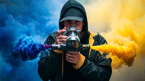 Photography w/ 6 COLOR Smoke Bombs EXPLODING all at Once!! - YouTube