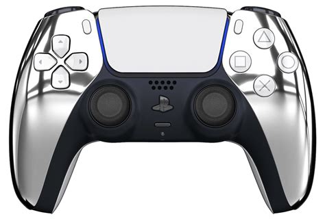 TCP Chrome Silver PS5 Controller with White Buttons and Back Shell ...