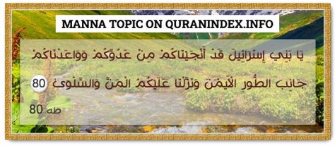 Search Manna Topic in Quran Surahs, Verses and Islam | Quran Index ...