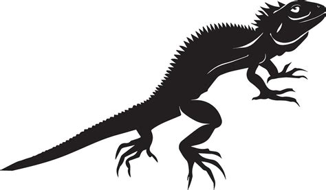 Lizard vector silhouette illustration black color 27475722 Vector Art ...