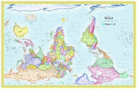 Upside Down World Wall Map | Maps.com.com