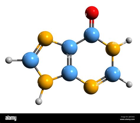 3D image of Hypoxanthine skeletal formula - molecular chemical ...