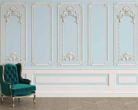 3D Molding Wallpaper, Interior Wall With Cornice Wall Mural, European ...