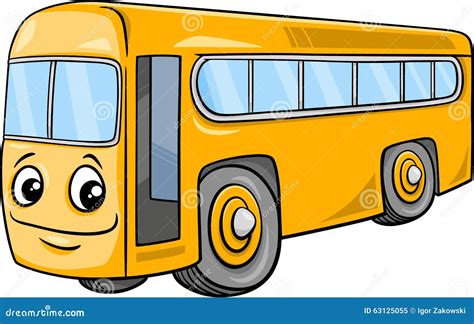 Bus Character Cartoon Illustration Stock Vector - Image: 63125055