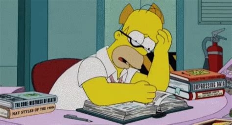 Homer Simpson Studying GIF - HomerSimpson Studying Cramming - Discover ...