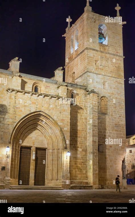 Caceres, Spain. In old town of Caceres, co-cathedral of Santa Maria ...