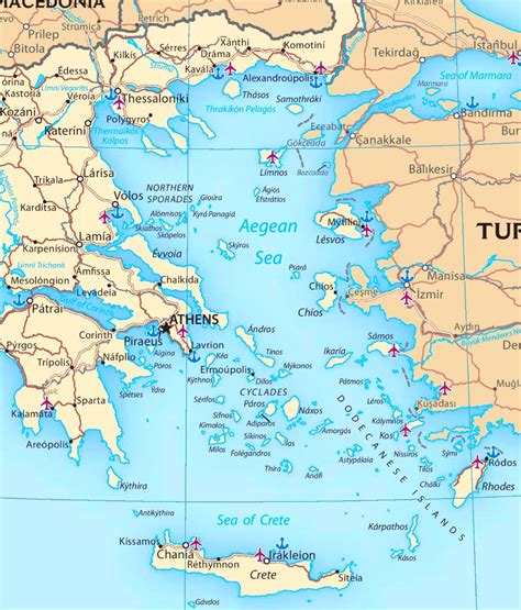 Map of Aegean Sea with islands - Ontheworldmap.com