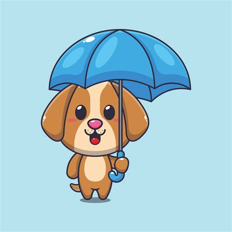 dog holding umbrella cartoon vector illustration. 24249774 Vector Art ...