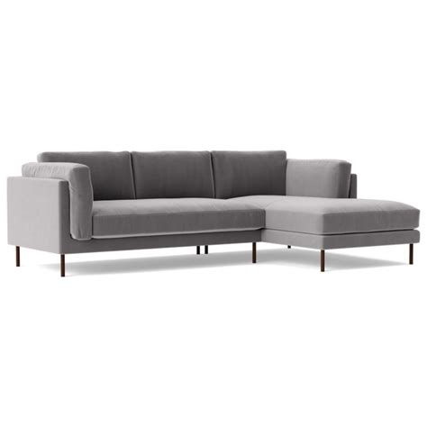 Swoon Munich Velvet Right Hand Corner Sofa - Silver Grey by Habitat ...