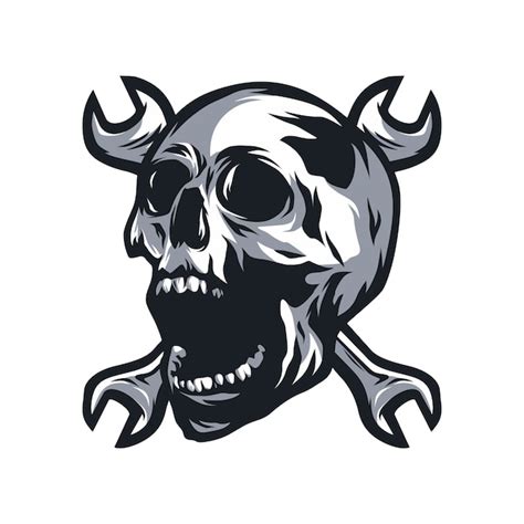 Premium Vector | Skull ghost rider road vector logo design illustration