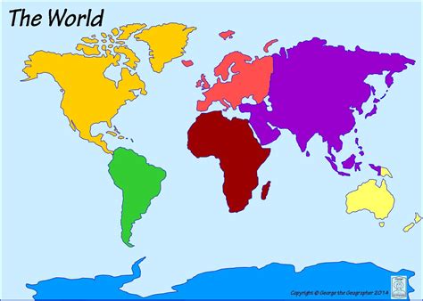 Free Printable Map Of Continents And Oceans - Free Printable